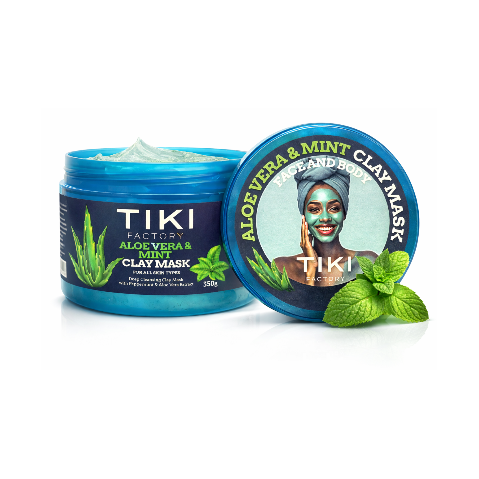 TIKI FACTORY FACE CLAY MASK (ALOE VERA MINT) 350ML