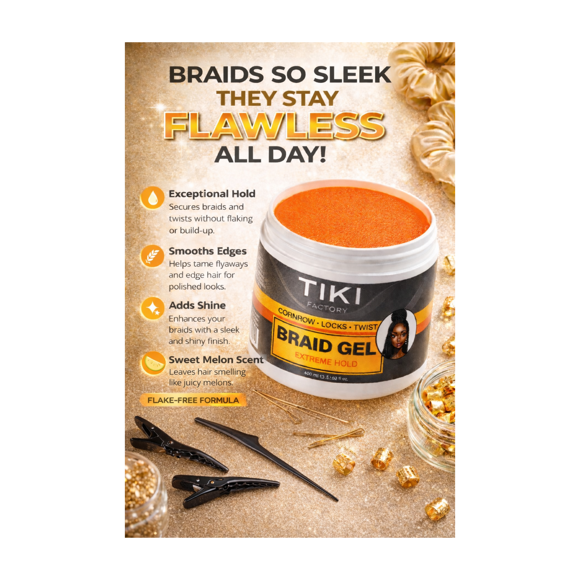 TIKI FACTORY HAIR BRADING GEL 400ML