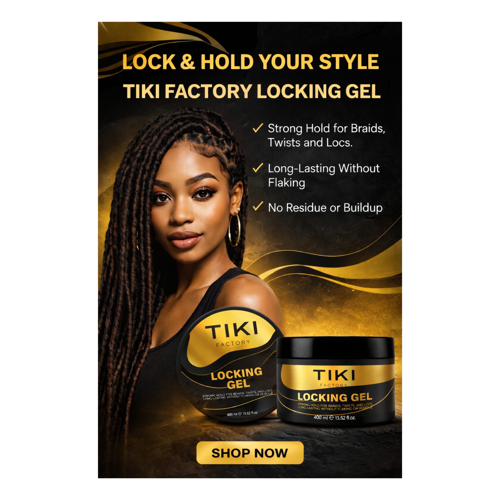TIKI FACTORY HAIR LOCKING GEL 400ML